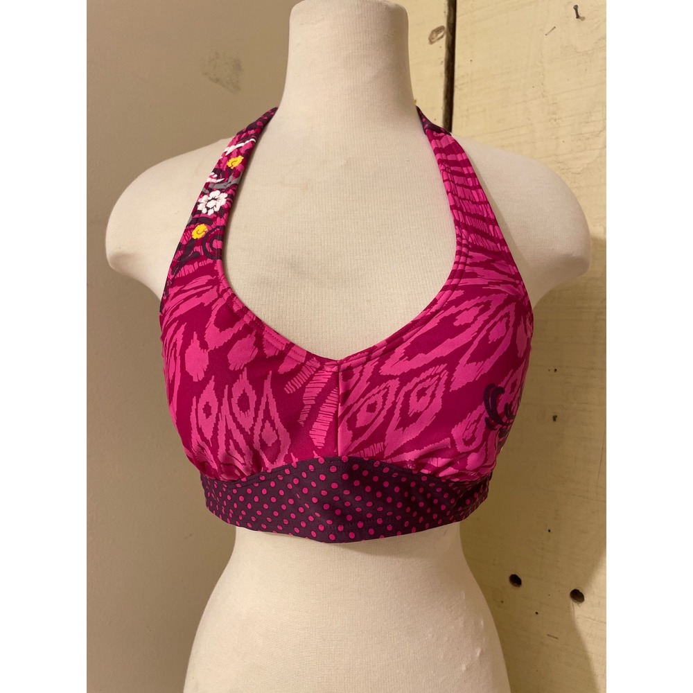 Athleta Womens S/M Bikini Pink Halter Top Swim‎ Beach Water Active Outdoors